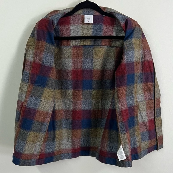 CAbi Style 3555 Collage Plaid Pearl Shacket Jacket - Picture 14 of 16